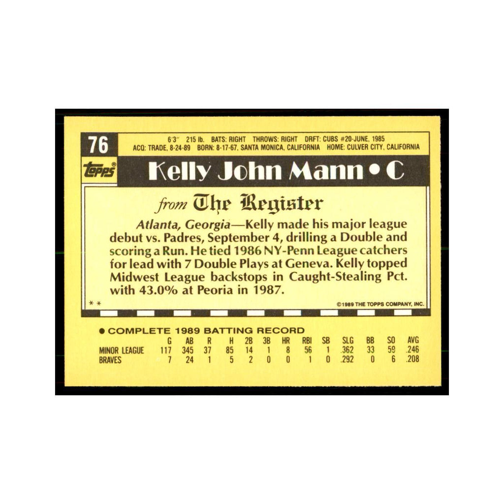 1989 Topps Major League Debut Kelly Mann Baseball Cards #76