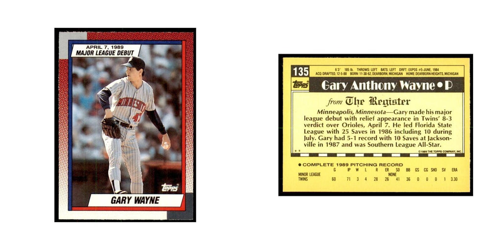 1989 Topps Major League Debut Gary Wayne Baseball Cards #135