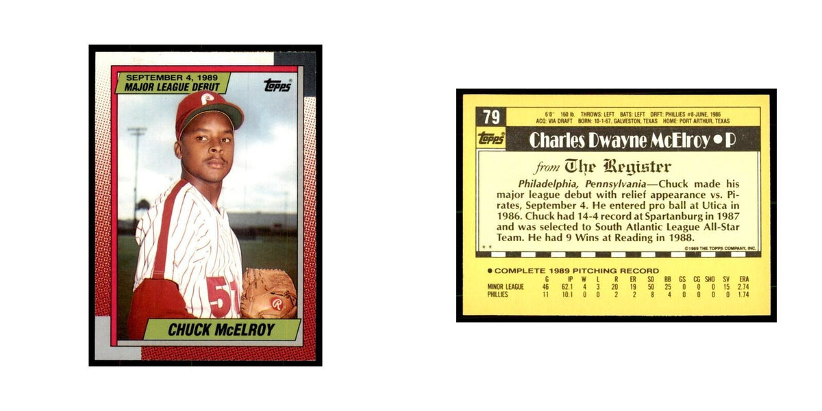 1989 Topps Major League Debut Chuck McElroy Baseball Cards #79
