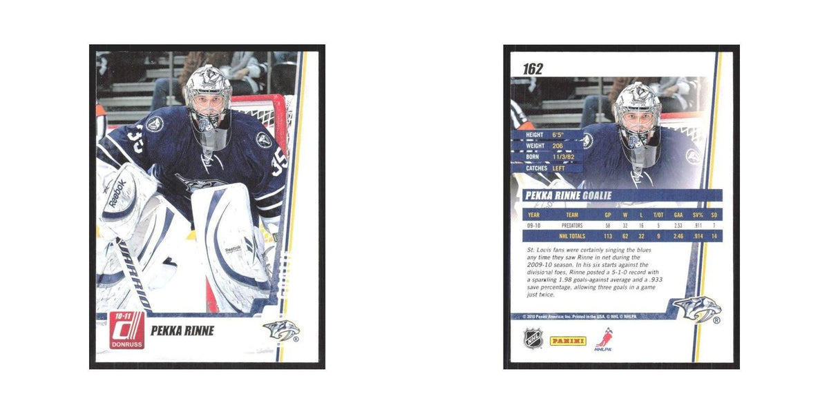 2010 Donruss Pekka Rinne Nashville Predators #162