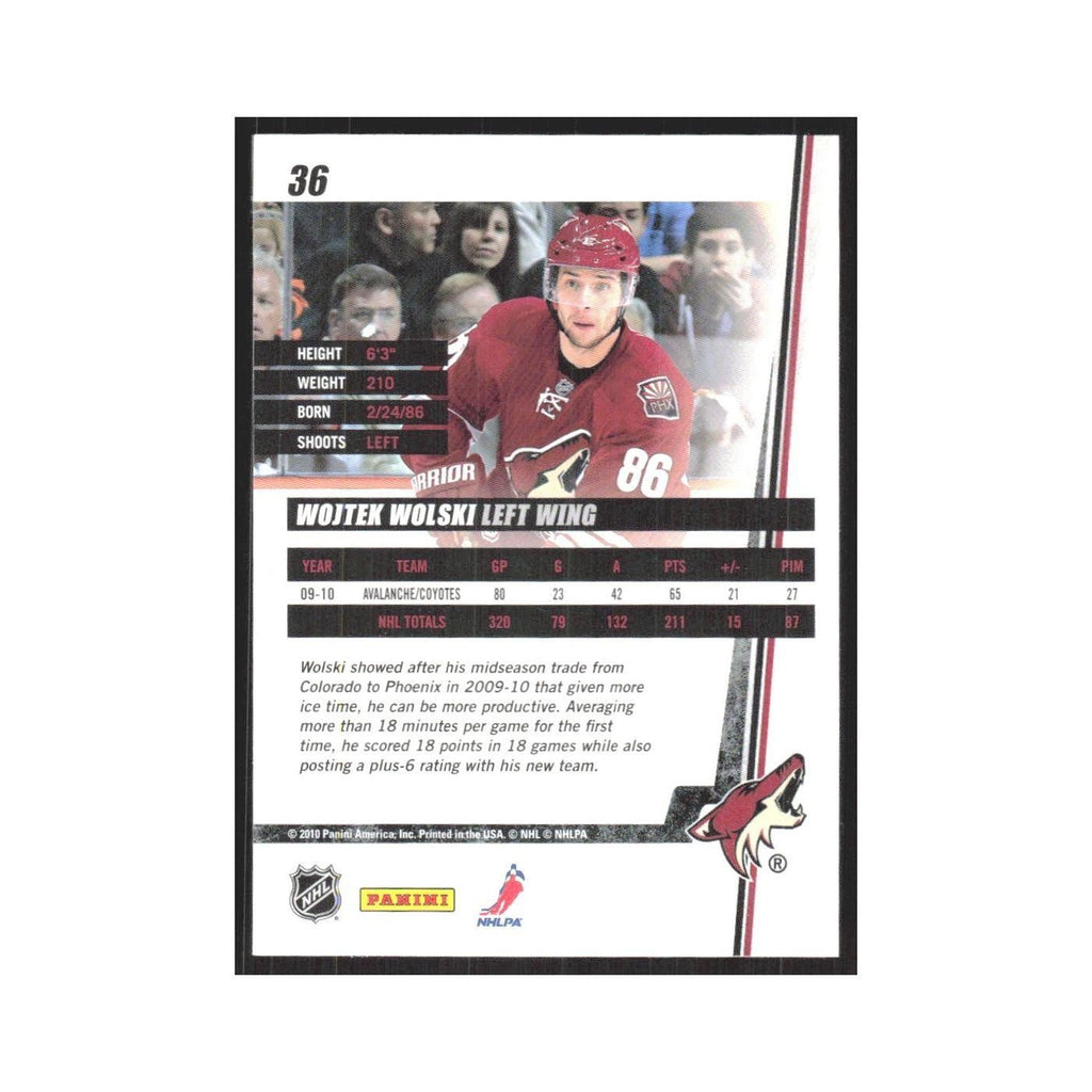 2010 Donruss Wojtek Wolski Phoenix Coyotes #36