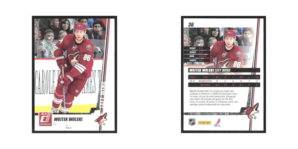2010 Donruss Wojtek Wolski Phoenix Coyotes #36