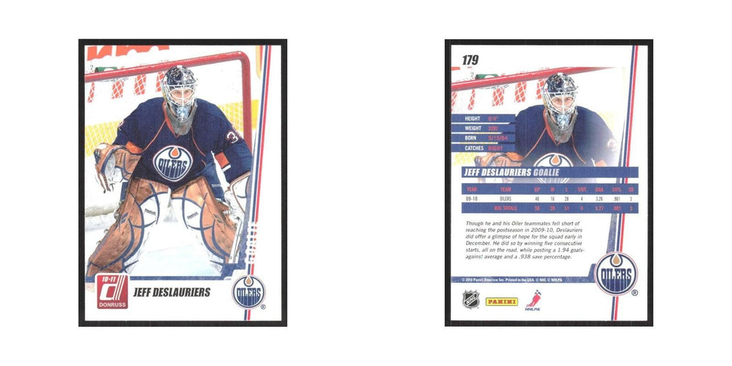 2010 Donruss Jeff Deslauriers Edmonton Oilers #179