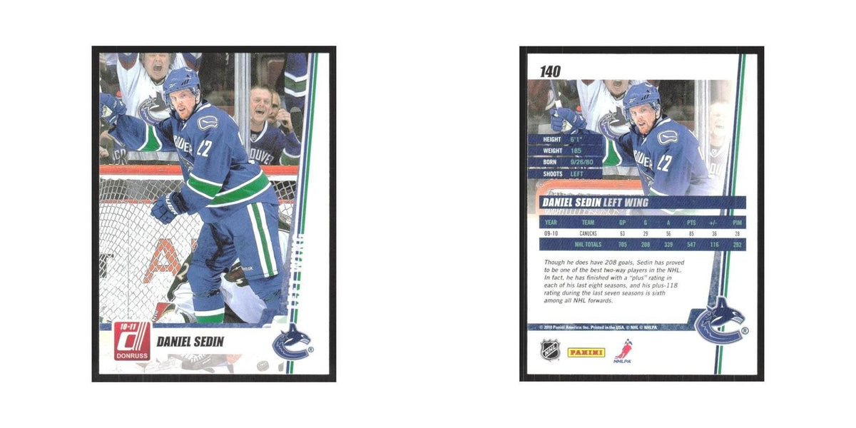 2010 Donruss Daniel Sedin Vancouver Canucks #140