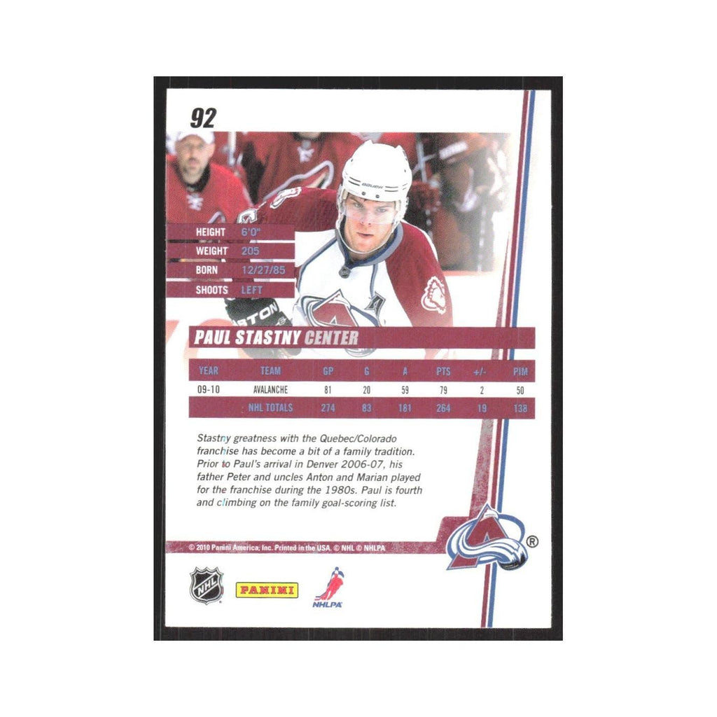 2010 Donruss Paul Stastny Colorado Avalanche #92