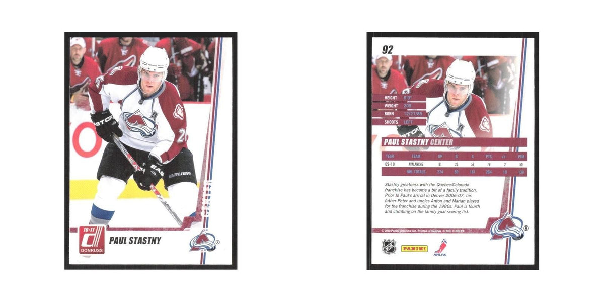 2010 Donruss Paul Stastny Colorado Avalanche #92