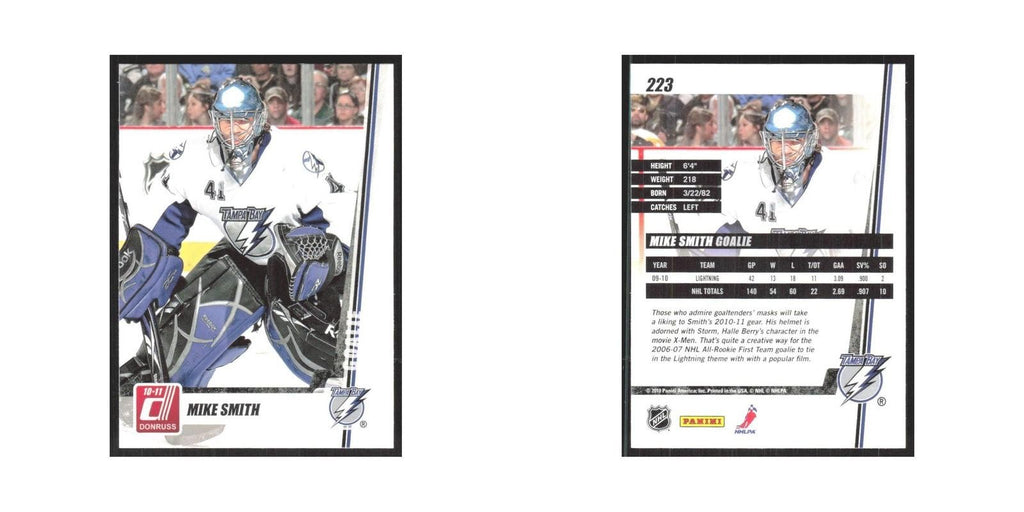 2010 Donruss Mike Smith Tampa Bay Lightning #223