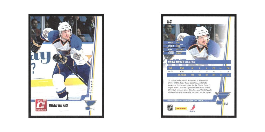 2010 Donruss Brad Boyes St. Louis Blues #54