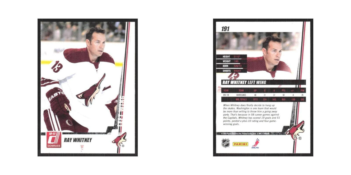 2010 Donruss Ray Whitney Phoenix Coyotes #191