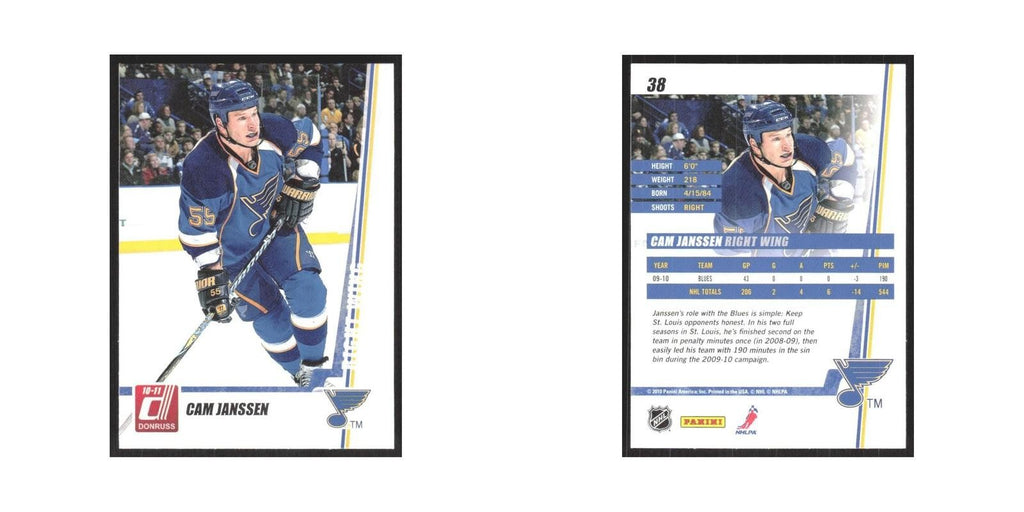 2010 Donruss Cam Janssen St. Louis Blues #38