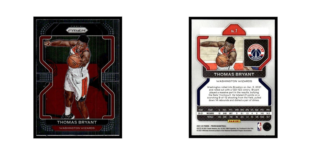Thomas Bryant 2021 Panini Prizm #7 Washington Wizards Basketball Card NM