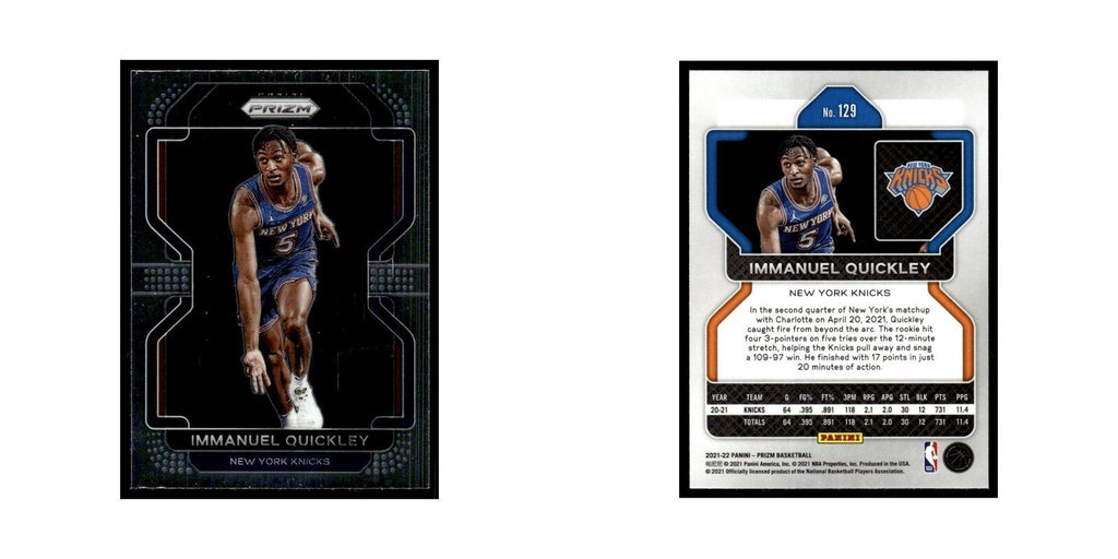 Immanuel Quickley 2021 Panini Prizm #129 New York Knicks Basketball Card NM