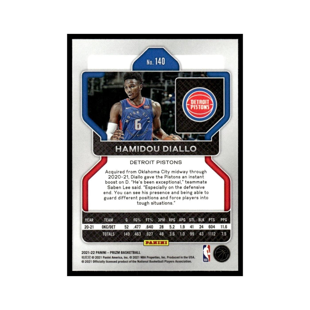 Hamidou Diallo 2021 Panini Prizm #140 Detroit Pistons Basketball Card NM