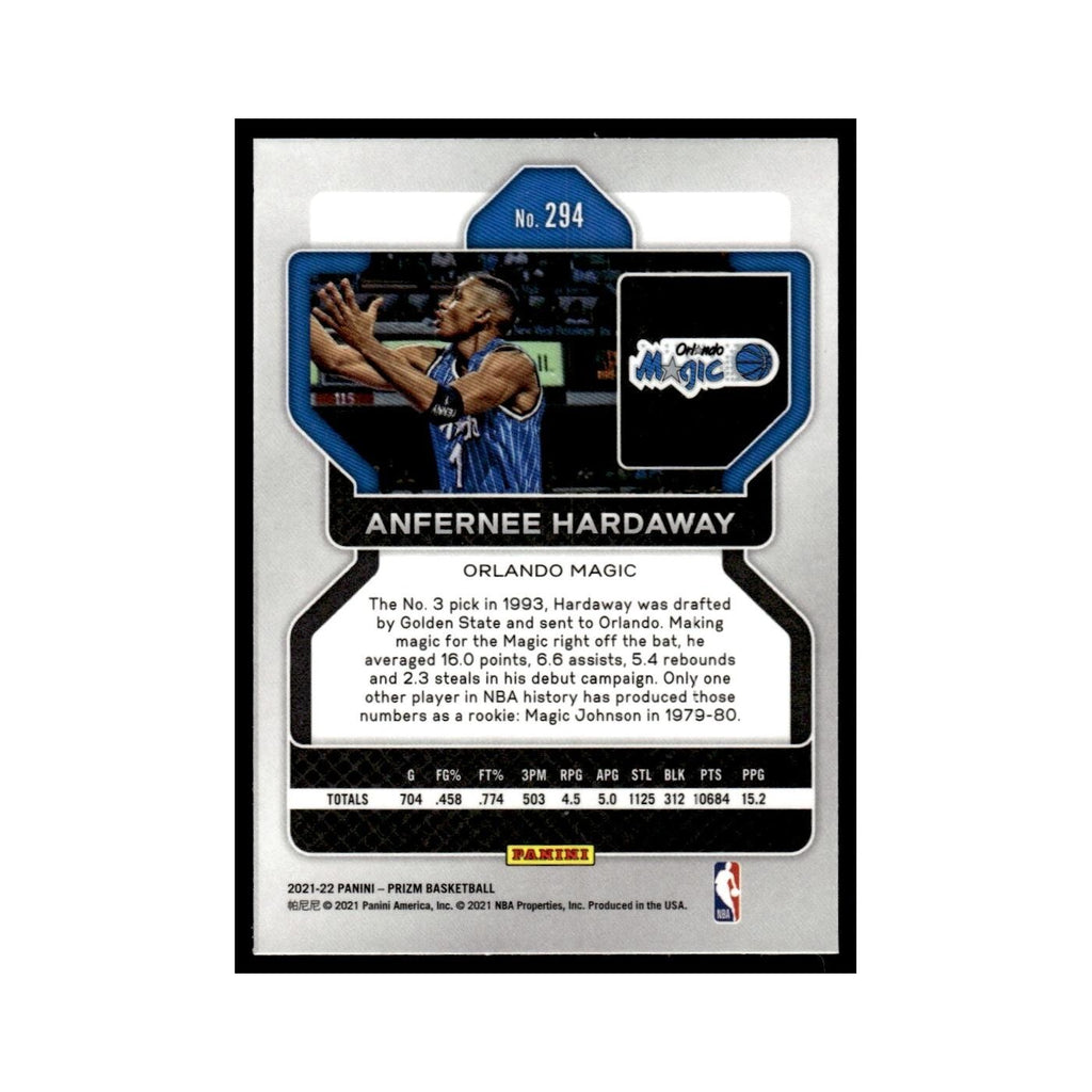 Anfernee Hardaway 2021 Panini Prizm #294 Orlando Magic Basketball Card NM