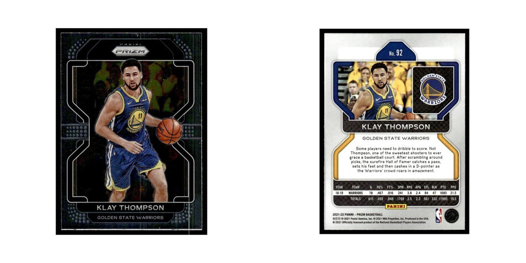 Klay Thompson 2021 Panini Prizm #92 Golden State Warriors Basketball Card NM