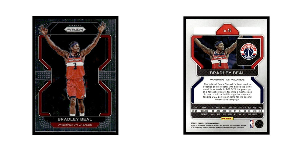 Bradley Beal 2021 Panini Prizm #45 Washington Wizards Basketball Card NM
