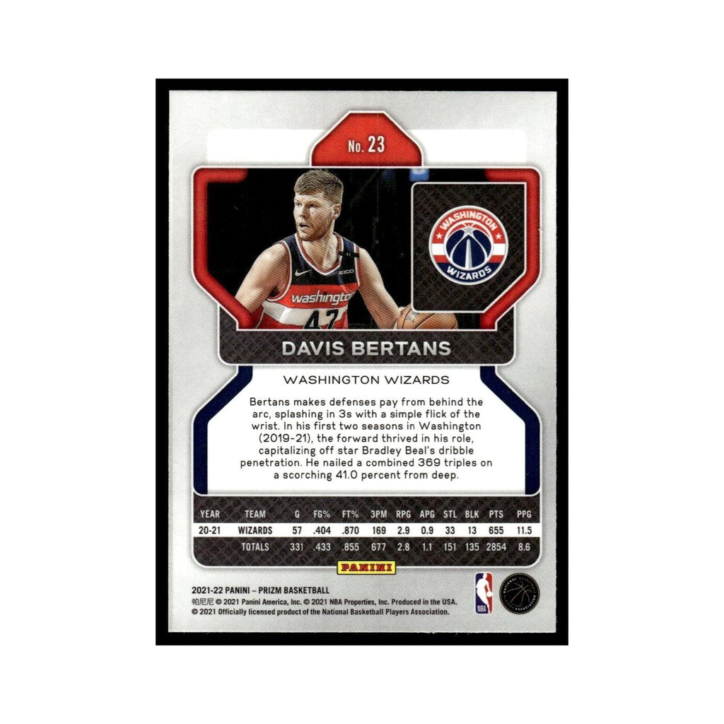 Davis Bertans 2021 Panini Prizm #23 Washington Wizards Basketball Card NM