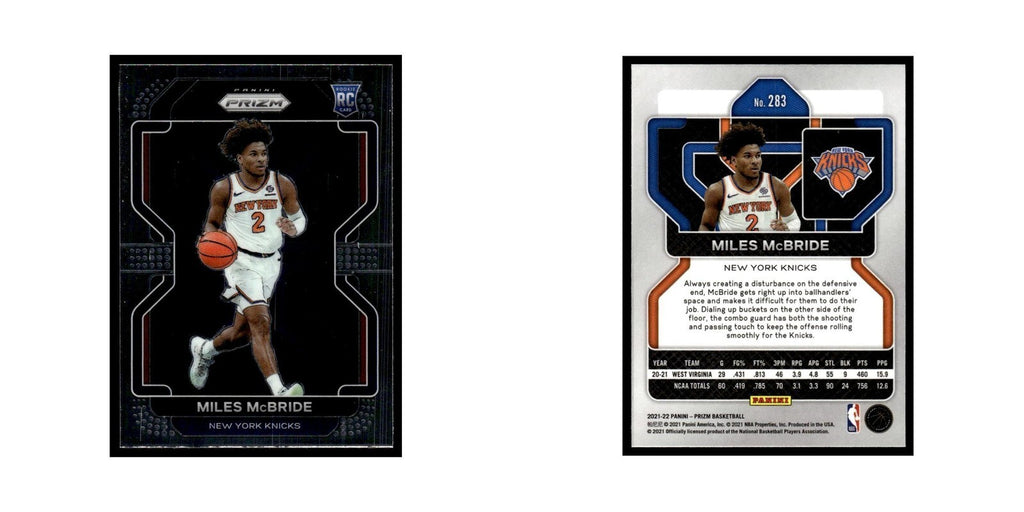 Miles McBride 2021 Panini Prizm #283 New York Knicks Basketball Card NM