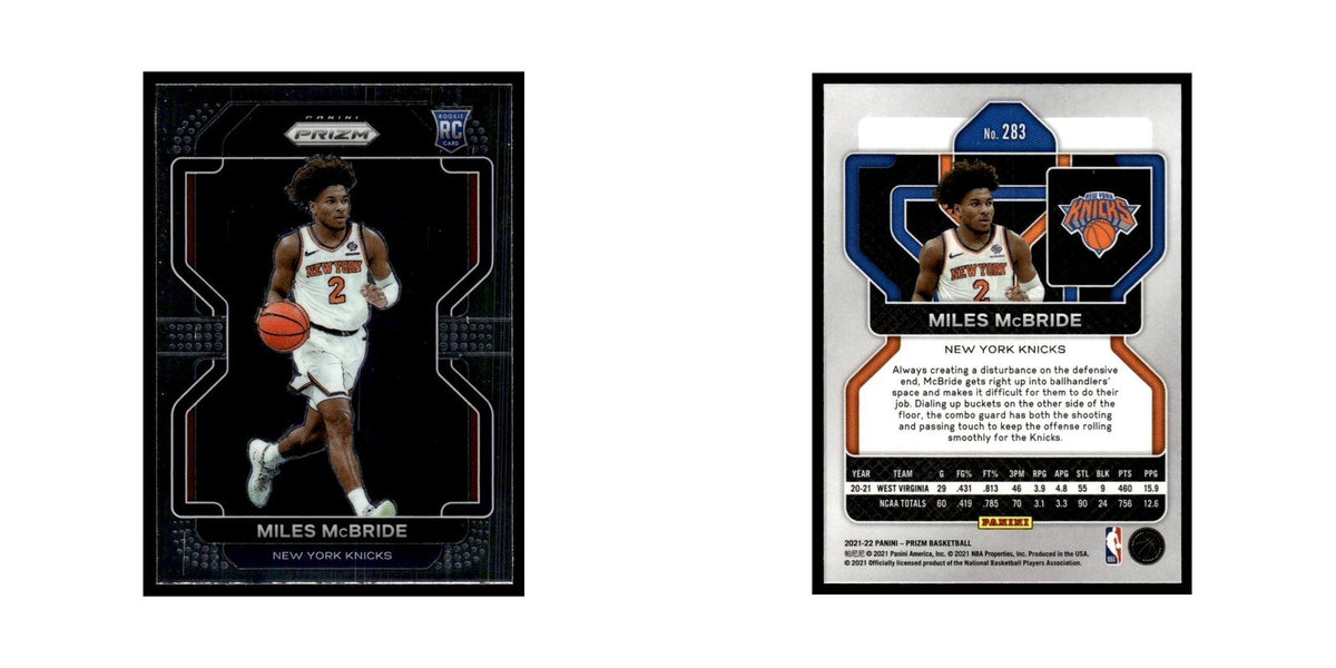 Miles McBride 2021 Panini Prizm #283 New York Knicks Basketball Card NM