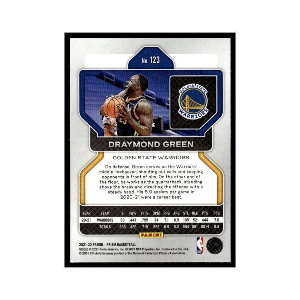 Draymond Green 2021 Panini Prizm #123 Golden State Warriors Basketball Card NM