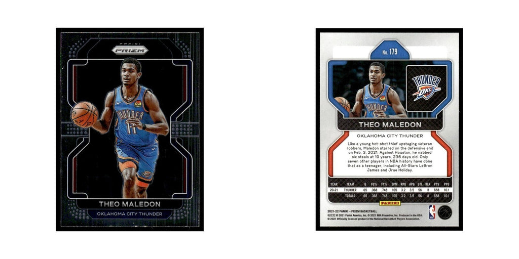 Theo Maledon 2021 Panini Prizm #179 Oklahoma City Thunder Basketball Card NM