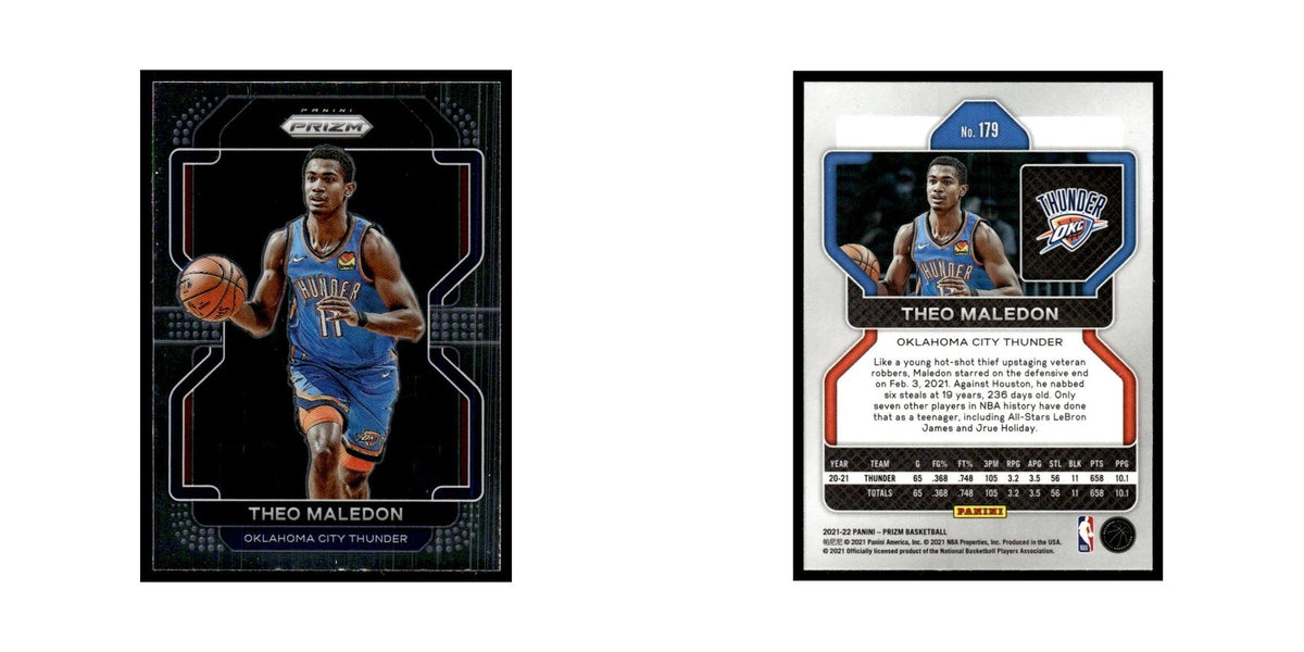 Theo Maledon 2021 Panini Prizm #179 Oklahoma City Thunder Basketball Card NM