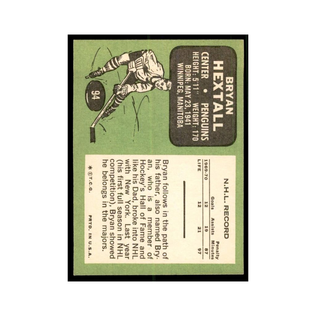 1970 Topps Bryan Hextall Pittsburgh Penguins #94