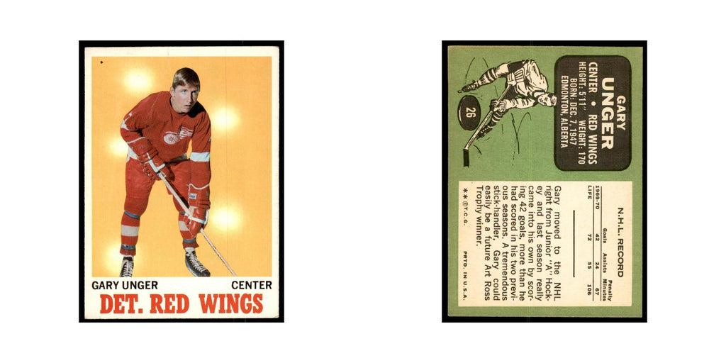 1970 Topps Gary Unger Detroit Red Wings #26