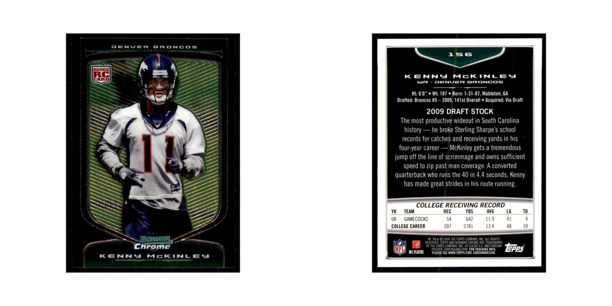 2009 Bowman Chrome Kenny McKinley RC Football Cards #156