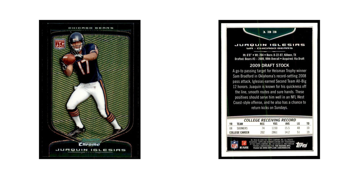2009 Bowman Chrome Juaquin Iglesias RC Football Cards #133
