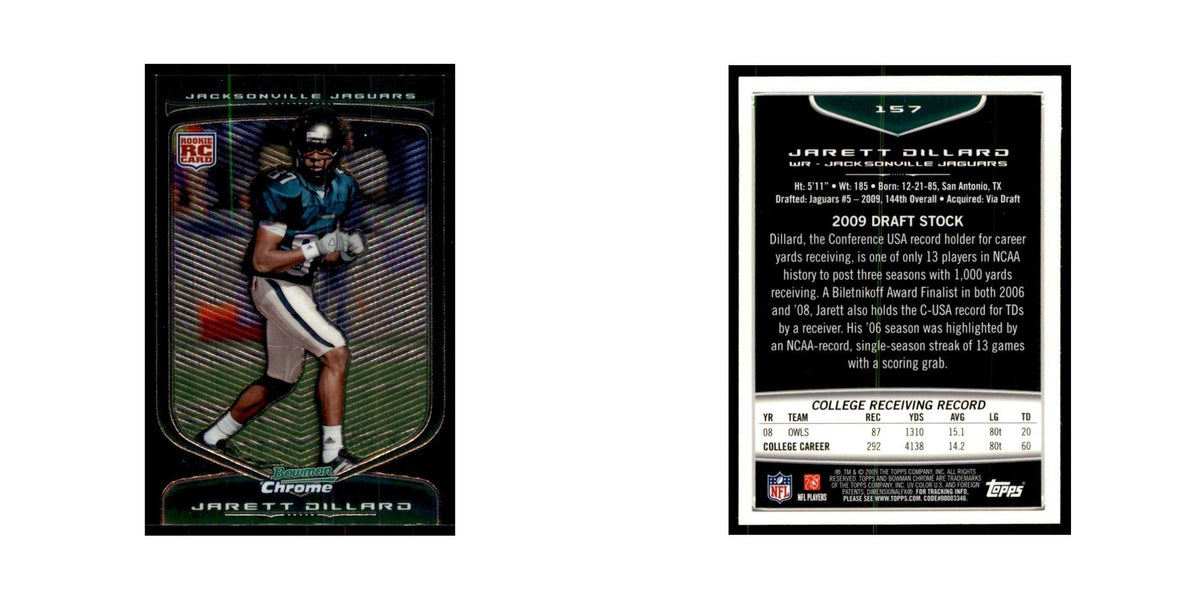 2009 Bowman Chrome Jarett Dillard RC Football Cards #157
