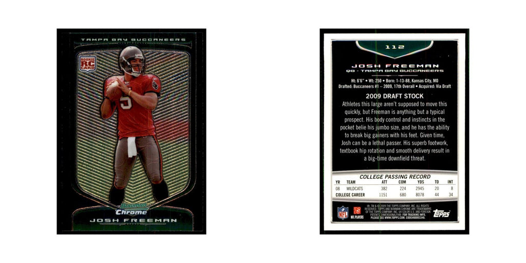 2009 Bowman Chrome Josh Freeman RC Football Cards #112