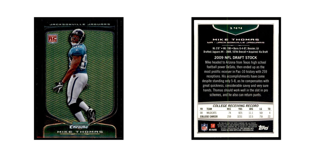 2009 Bowman Chrome Mike Thomas RC Football Cards #144