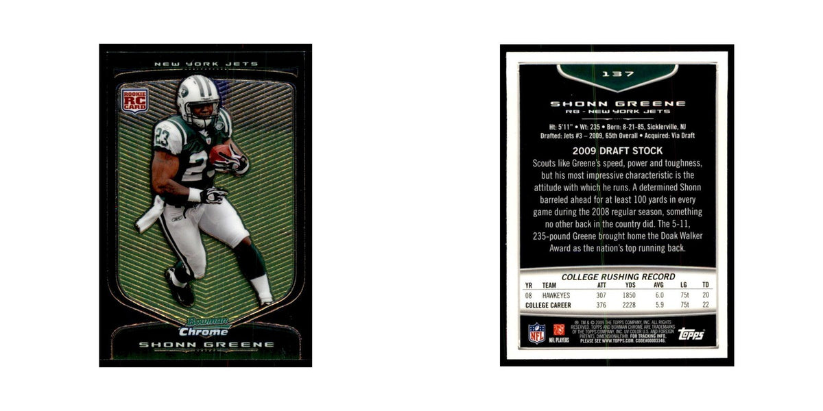 2009 Bowman Chrome Shonn Greene RC Football Cards #137