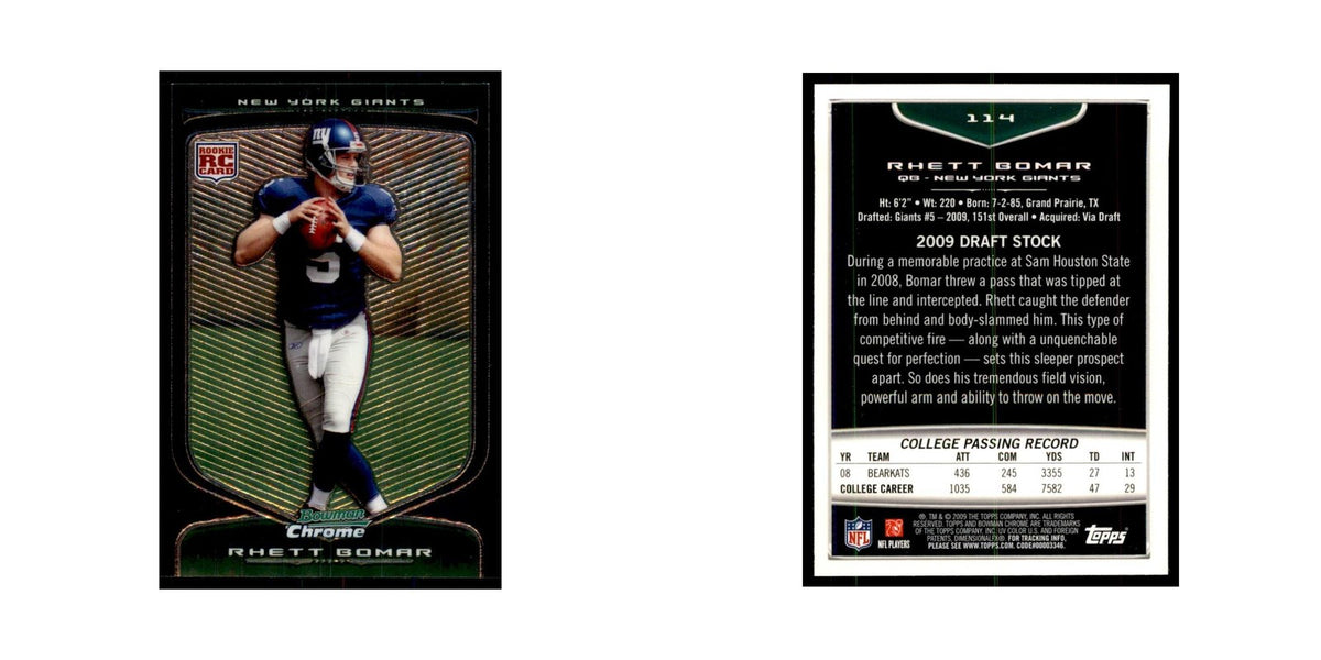 2009 Bowman Chrome Rhett Bomar RC Football Cards #114