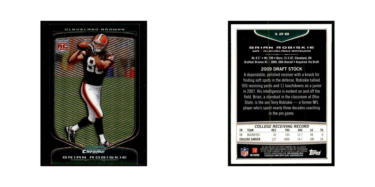 2009 Bowman Chrome Brian Robiskie RC Football Cards #128
