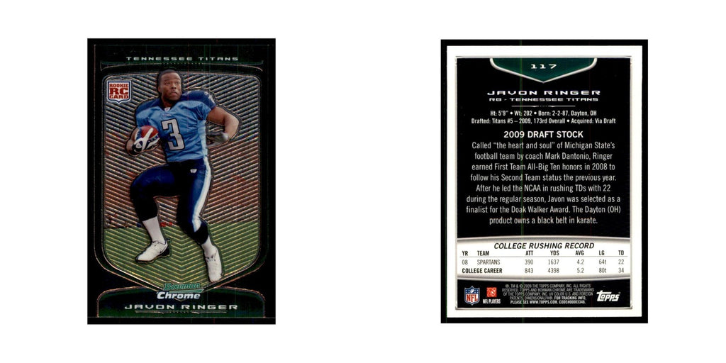 2009 Bowman Chrome Javon Ringer RC Football Cards #117