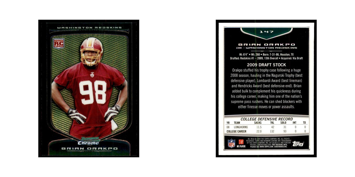 2009 Bowman Chrome Brian Orakpo RC Football Cards #147