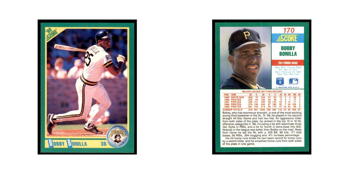 1990 Score Bobby Bonilla Baseball Cards #170