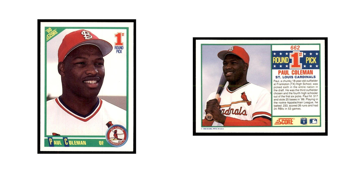 1990 Score Paul Coleman Baseball Cards #662