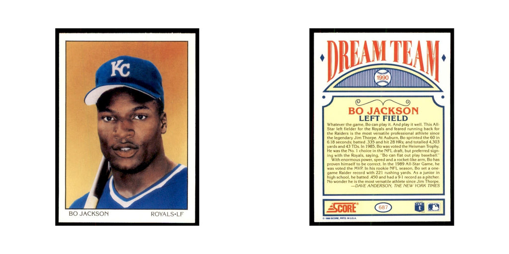 1990 Score Bo Jackson Baseball Cards #687