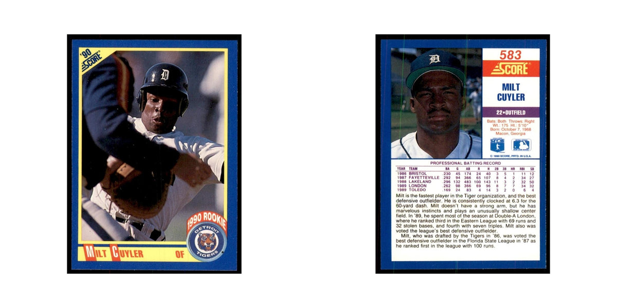 1990 Score Milt Cuyler RC Baseball Cards #583