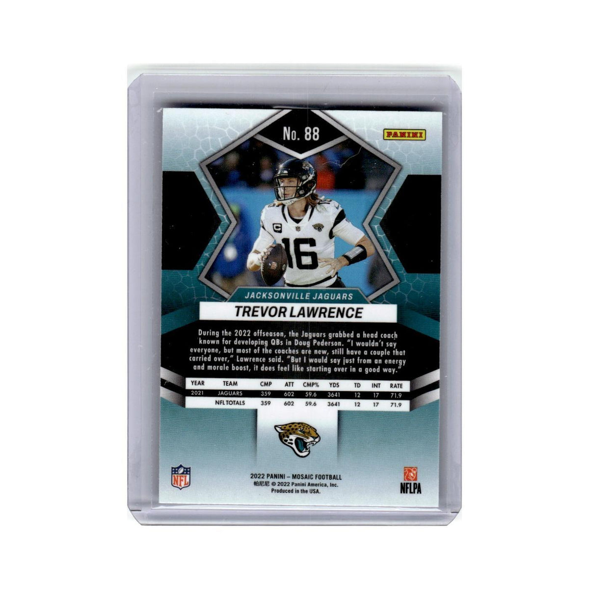 Trevor Lawrence 2022 Panini Mosaic Camo Pink #88 Jacksonville Jaguars NM