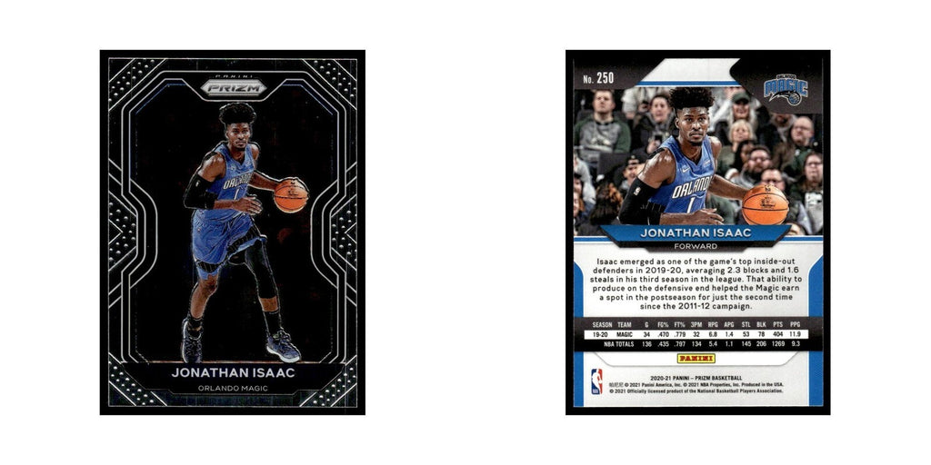 Jonathan Isaac 2020 Panini Prizm #250 Orlando Magic Basketball Card NM