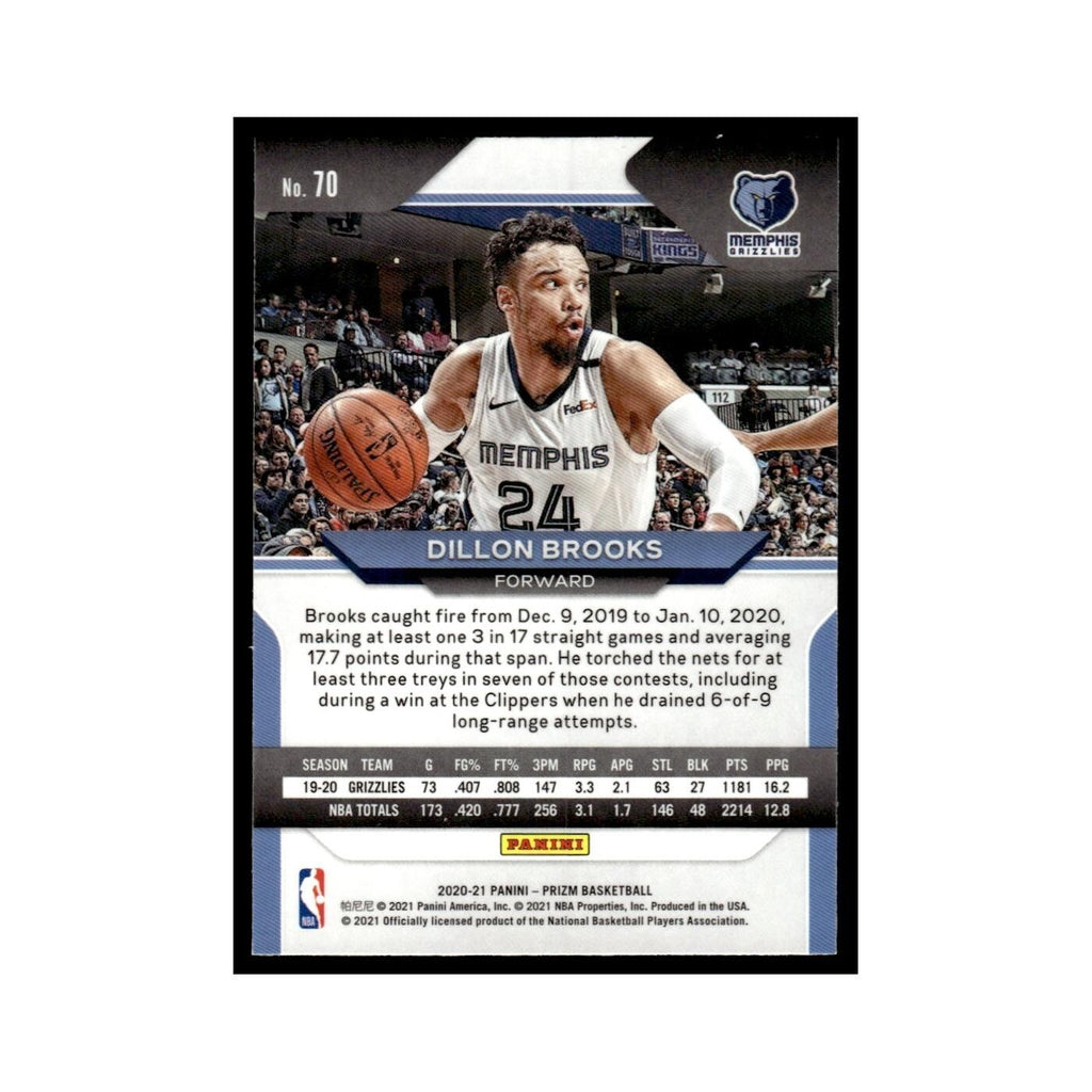 Dillon Brooks 2020 Panini Prizm #70 Memphis Grizzlies Basketball Card NM