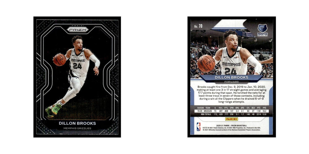 Dillon Brooks 2020 Panini Prizm #70 Memphis Grizzlies Basketball Card NM
