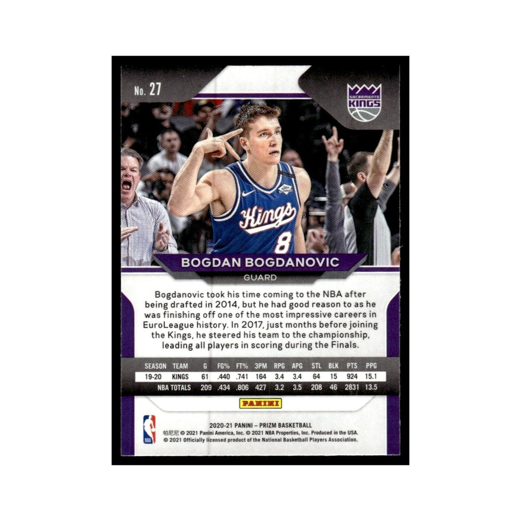 Bogdan Bogdanovic 2020 Panini Prizm #27 Sacramento Kings Basketball Card NM