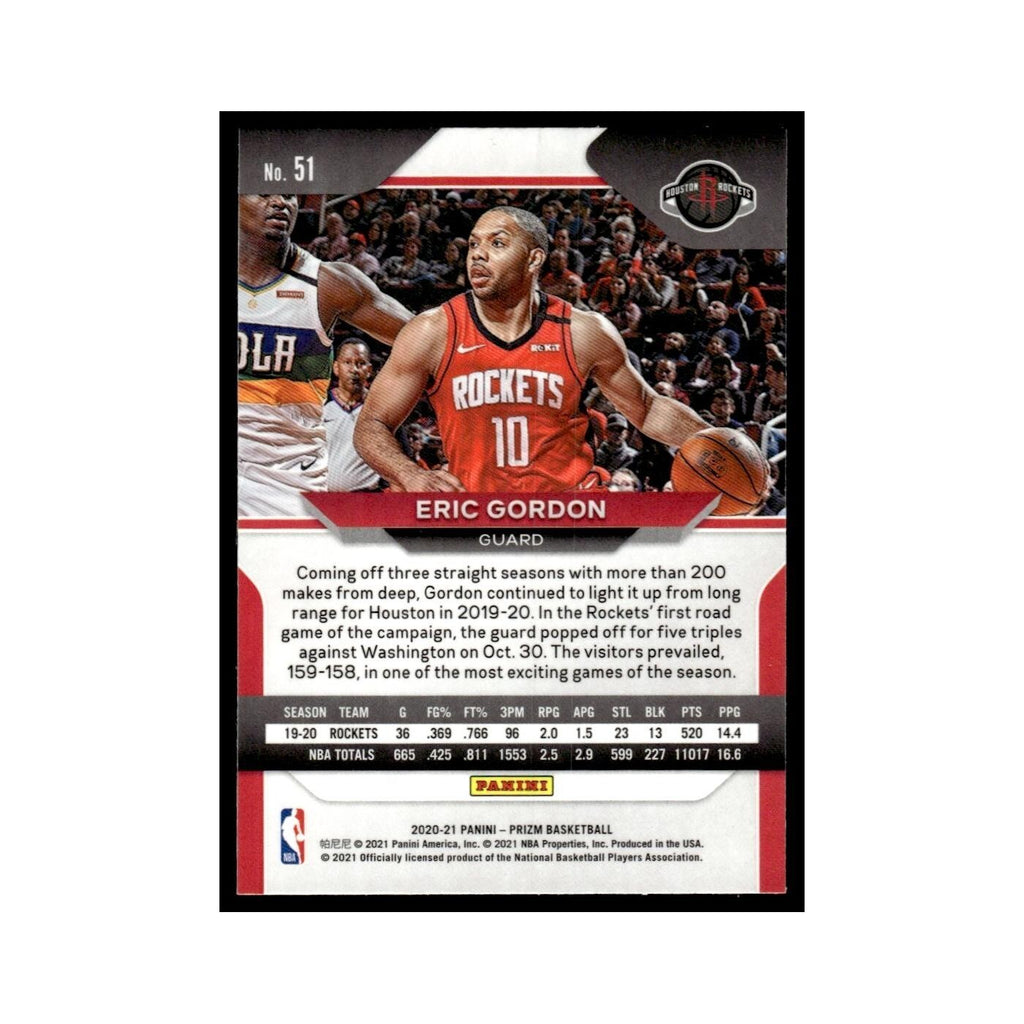 Eric Gordon 2020 Panini Prizm #51 Houston Rockets Basketball Card NM