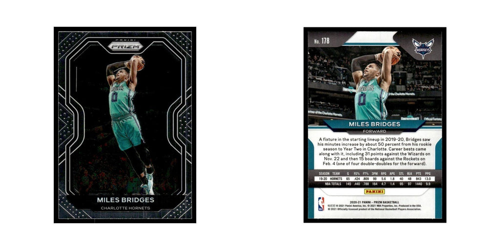 Miles Bridges 2020 Panini Prizm #178 Charlotte Hornets Basketball Card NM