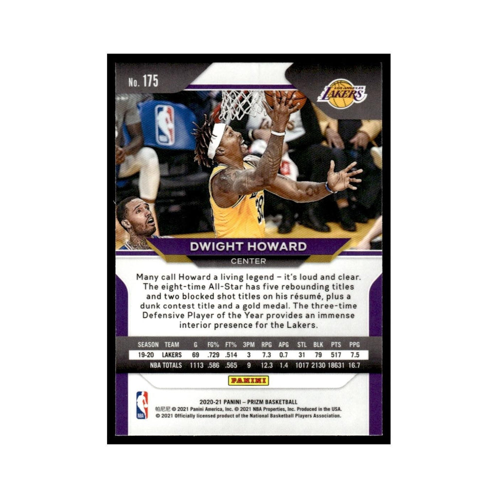 Dwight Howard 2020 Panini Prizm #175 Los Angeles Lakers Basketball Card NM